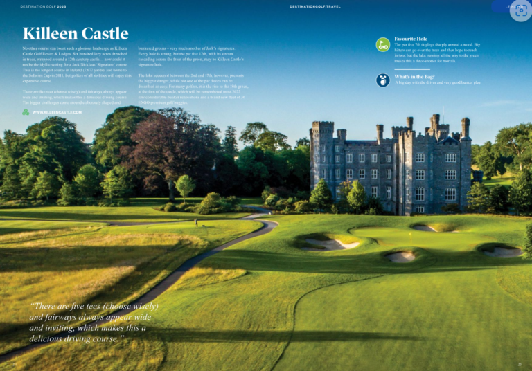 “No other course can boast such a glorious landscape as Killeen Castle Golf”